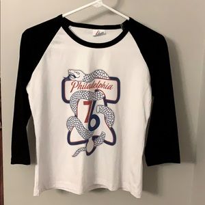 70 sixers Philadelphia Quarter Sleeved Top